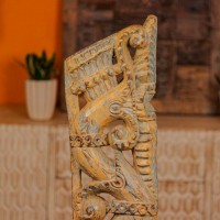 Reclaimed carved wooden arch sculpture – standing rustic décor piece