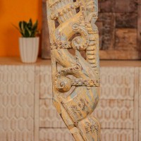 Reclaimed carved wooden arch sculpture – standing rustic décor piece