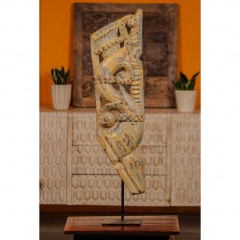 Reclaimed carved wooden arch sculpture – standing rustic décor piece