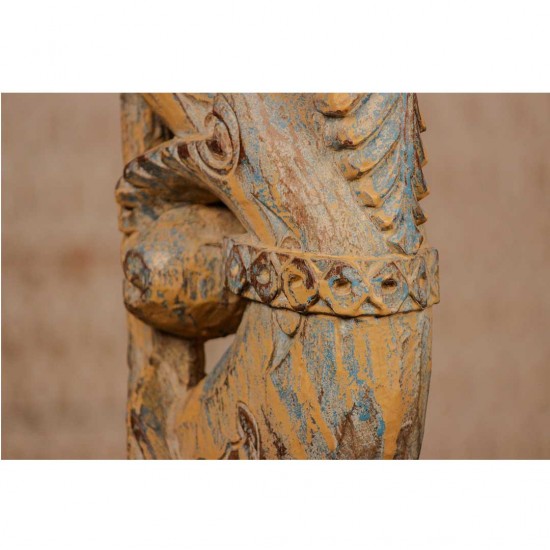 Reclaimed carved wooden arch sculpture – standing rustic décor piece