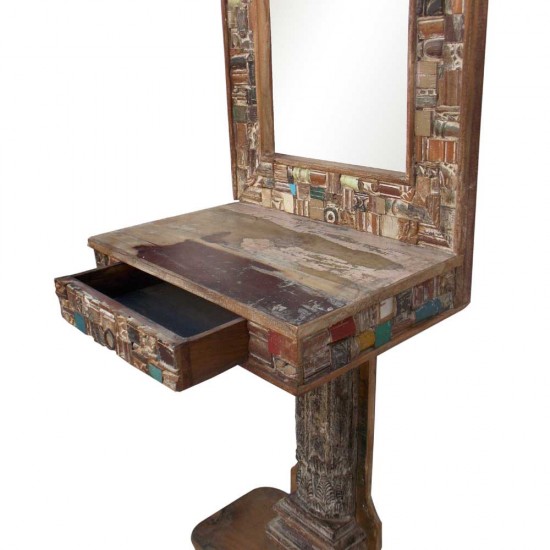 Reclaimed Wood Mosaic Dressing Console