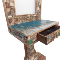 Reclaimed Wood Mosaic Dressing Console