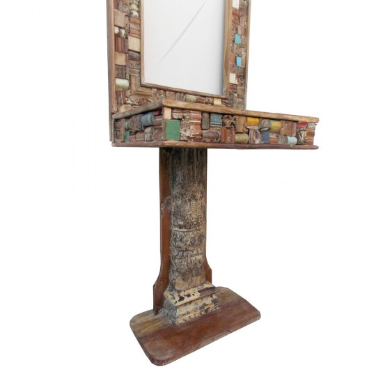 Reclaimed Wood Mosaic Dressing Console