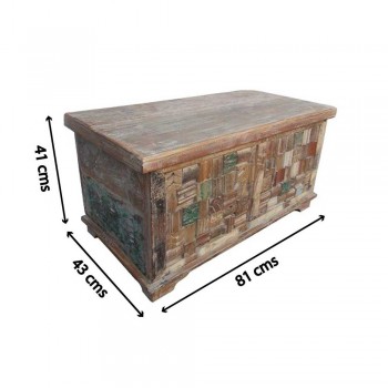 Reclaimed Wood Mosaic Treasure Box - Pitara.
