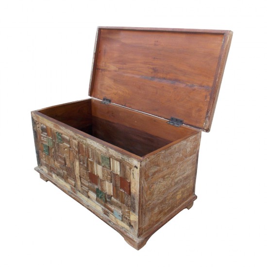 Reclaimed Wood Mosaic Treasure Box - Pitara