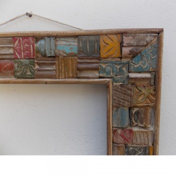 Reclaimed Wood Mosaic Mirror Frame