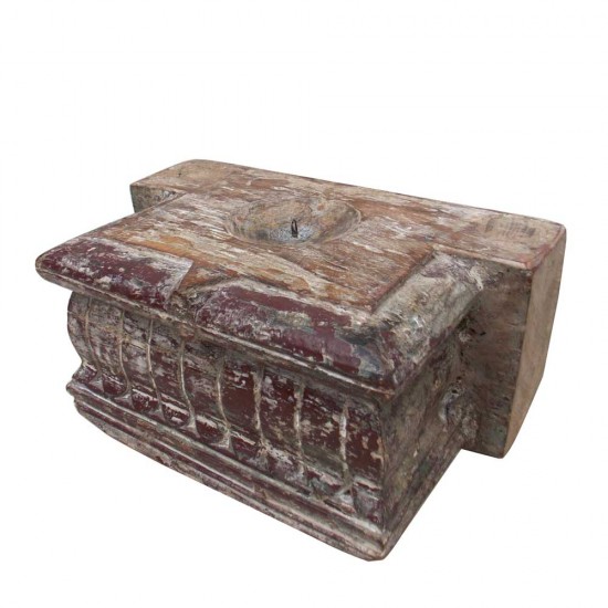 Reclaimed Antique Carved Wooden Bracket Wall Panel - Candle Stand