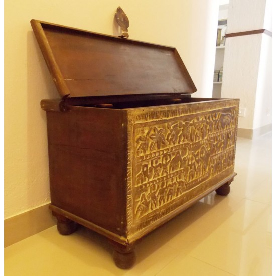 Tribal Carved Pitara Box Tribal Carved Pitara Box