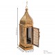 Iron Perforated Minar Lantern with Golden Paint height 30 inches 