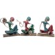 Sitting Rajasthani Musician-Painted/Iron/Set of Three Sitting Rajasthani Musician-Painted/Iron/Set of Three