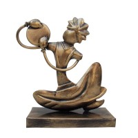 Iron Sitting Rajasthani Musician Golden Dafli