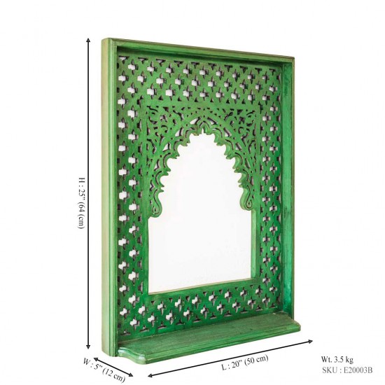 Jalidar Mehrabi Dressing Mirror Frame Rustic Green