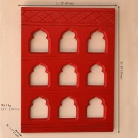 Handcrafted 9 Window Red Frame   