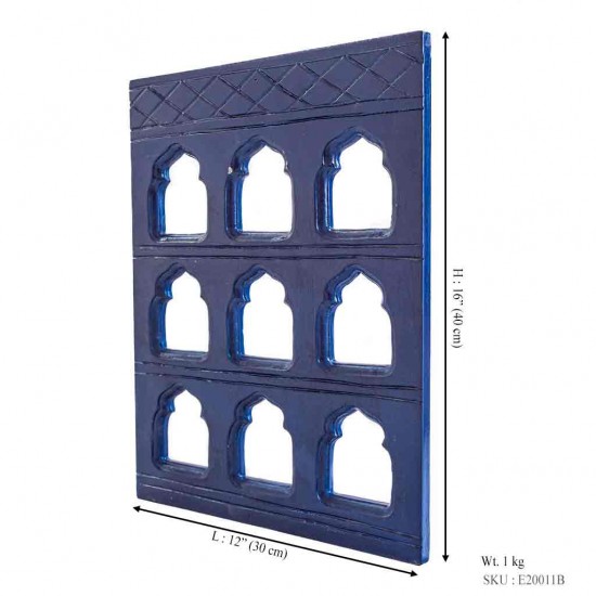 Handcrafted 9 Window Blue Frame 