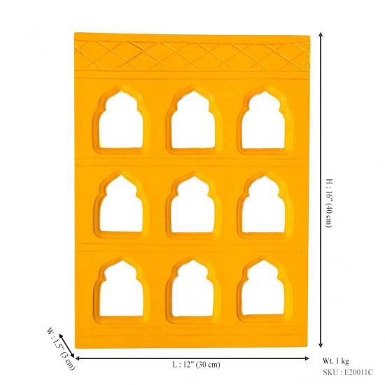 Handcrafted 9 Window Yellow Frame  