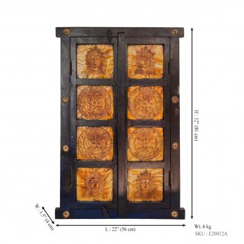 Wooden Decorative Window , Dark Blue 