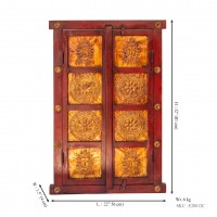 Wooden Decorative Window , Red