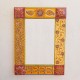 Yellow-Red Painted Mirror Frame  