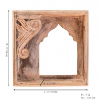 Traditional Carved Wooden Box Mirror Frame - Distressed White