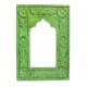 Floral Wooden Stylish Mirror Jharokha Frame - Green 