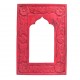 Floral Wooden Stylish Mirror Jharokha Frame - Red  