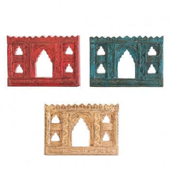 Handcrafted 5 Window Red Frame  
