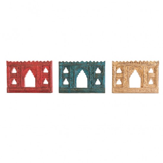 Handcrafted 5 Window Red Frame  