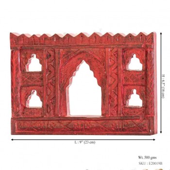 Handcrafted 5 Window Red Frame  