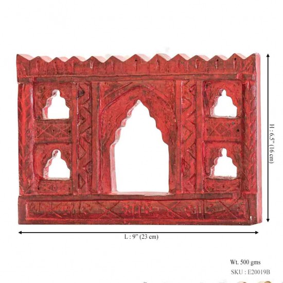 Handcrafted 5 Window Red Frame  
