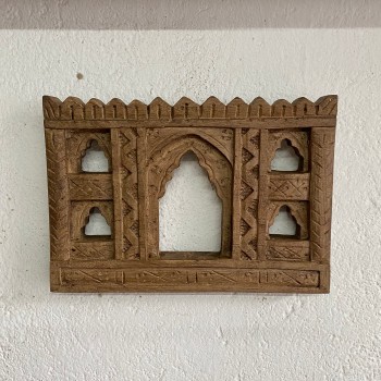 Handcrafted 5 Window Antiqued Beige Frame    