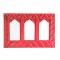 Traditionally 3 Arched Window Frame - Red