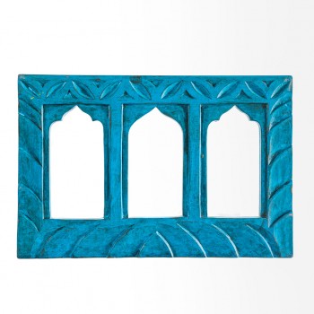 Traditionally 3 Arched Window Frame - Blue  