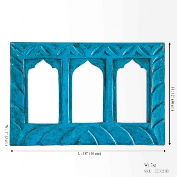 Traditionally 3 Arched Window Frame - Blue  