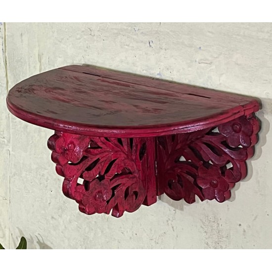 Wooden Wall Shelf - Distressed Red