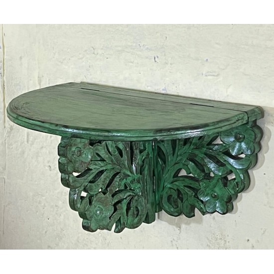 Wooden Wall Shelf - Distressed Green Wooden Wall Shelf - Distressed Green