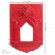 Decorative Wooden Jharokha Mirror Frame - Red