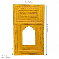 Decorative Jharokha Mirror Frame - Yellow 