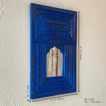 Decorative Jharokha Mirror Frame - Blue (with Mirror)