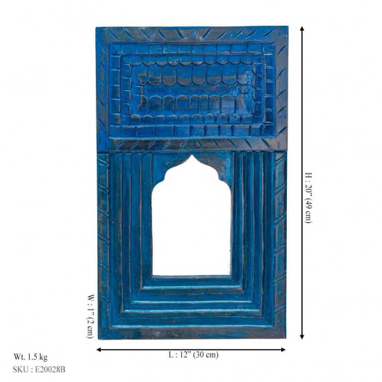 Decorative Jharokha Mirror Frame - Blue