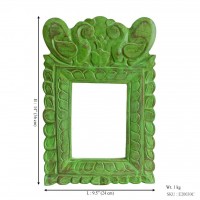 Carved Wooden Frame - Green