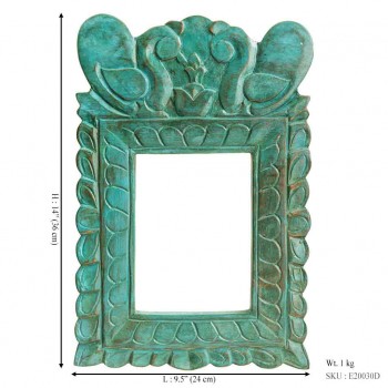 Carved Wooden Frame - Blue