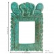 Carved Wooden Mirror Frame - Blue