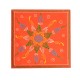 Hand Painted Orange Cone Art Wooden Chowki 8 x 8 inches Hand Painted Orange Cone Art Wooden Chowki 8 x 8 inches
