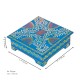 Hand Painted Cone Art Wooden Chowki - Blue 8 x 8 inches Hand Painted Cone Art Wooden Chowki - Blue 8 x 8 inches