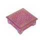 Hand Painted Cone Art Wooden Chowki - Purple 8 x 8 inches Hand Painted Cone Art Wooden Chowki - Purple 8 x 8 inches