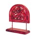 Wooden Show Piece Stand With Floral Wooden Carving - Red Wooden Show Piece Stand With Floral Wooden Carving - Red