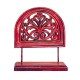 Wooden Show Piece Stand With Floral Wooden Carving - Red Wooden Show Piece Stand With Floral Wooden Carving - Red