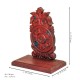 Dark Red Coloured Wall Shelf and Stand With Floral Wooden Carving Dark Red Coloured Wall Shelf and Stand With Floral Wooden Carving