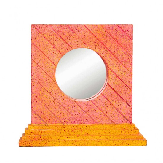 Square Table Mirror Show Piece For Home Decor - Pink