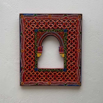 Hand Painted Jharokha - Red